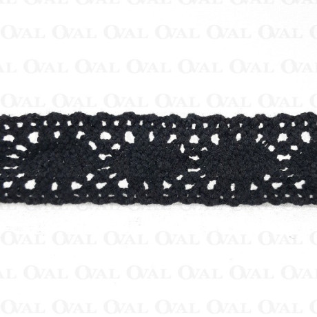 Koronka bawełniana 30mm /1yard czerń 3150