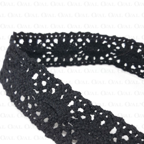 Koronka bawełniana 30mm /1yard czerń 3150