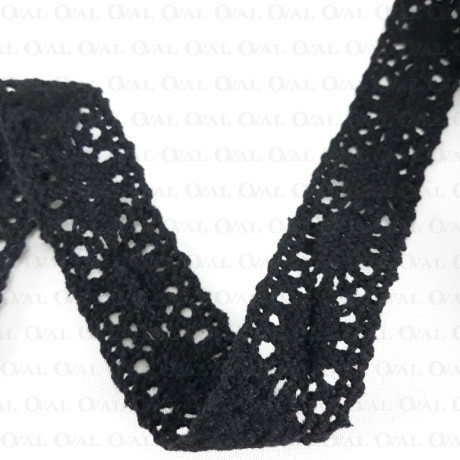 Koronka bawełniana 30mm /1yard czerń 3150