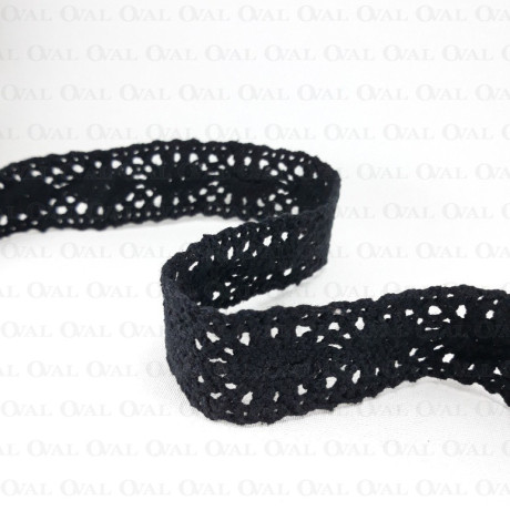 Koronka bawełniana 30mm /1yard czerń 3150