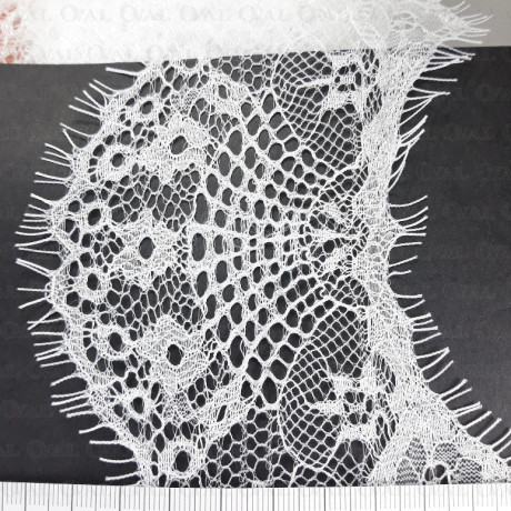 White and salmon lace 90mm Pack 3m 2405