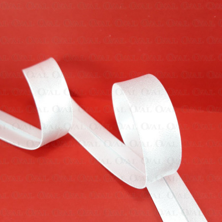 White satin bias binding 1m or 20m pre‑pressed 1211