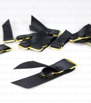 Stocking clip 12mm/4 or 50 pcs black with gold 3175