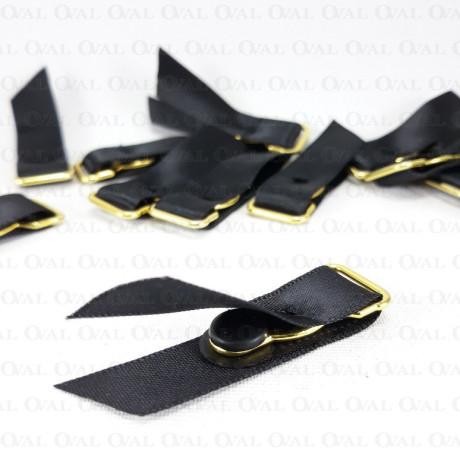 Stocking clip 12mm/4 or 50 pcs black with gold 3175