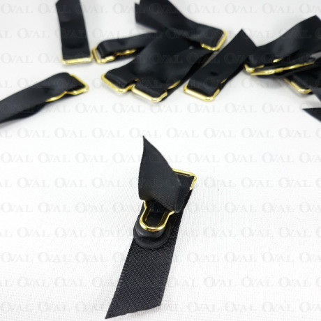 Stocking clip 12mm/4 or 50 pcs black with gold 3175