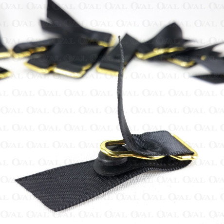 Żabka do pończoch 12mm/4 lub 50szt  czerń ze złotem  3175