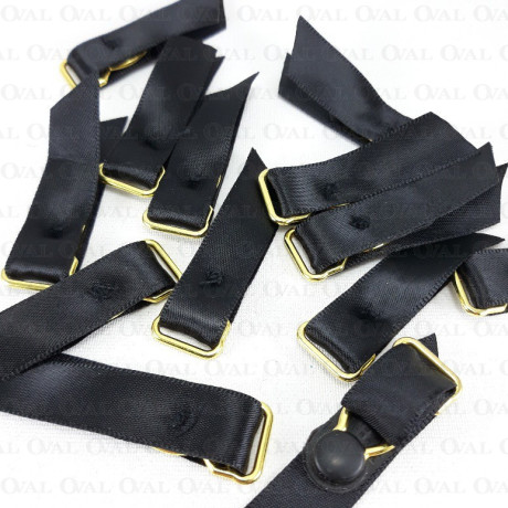 Stocking clip 12mm/4 or 50 pcs black with gold 3175