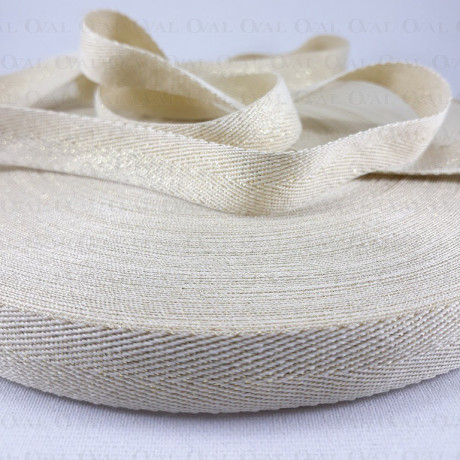 Taśma ozdobna jodełka ze złotem 15mm/1 lub 50m  3176