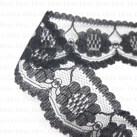 Koronka 40mm / 1 m czerń     3182