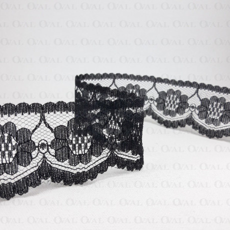 Koronka 40mm / 1 m czerń     3182