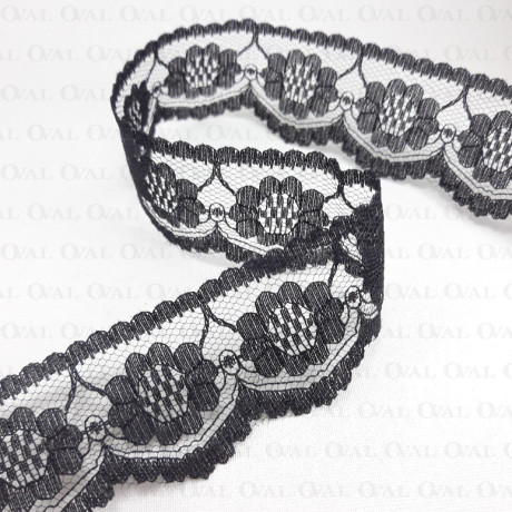 Koronka 40mm / 1 m czerń     3182