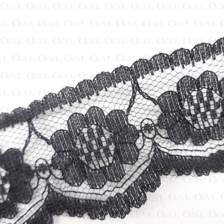 Koronka 40mm / 1 m czerń     3182