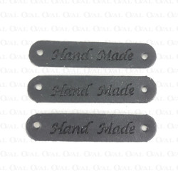 Naszywka z ekoskóry HANDMADE 10szt lub 50szt czarna 2365 Naszywka z ekoskóry HANDMADE 10szt lub 50szt czarna 2365