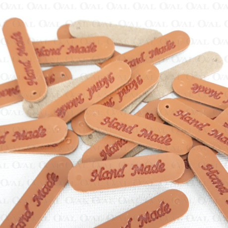 Naszywka z ekoskóry HANDMADE 10szt  lub 50szt czarna 3184