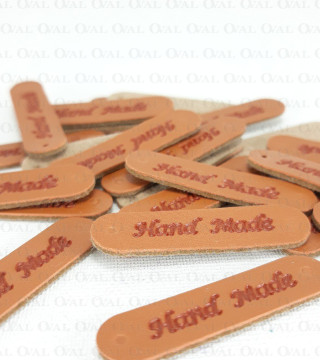 Naszywka z ekoskóry HANDMADE 10szt  lub 50szt czarna 3184