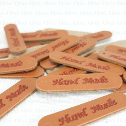 Naszywka z ekoskóry HANDMADE 10szt lub 50szt czarna 3184 Naszywka z ekoskóry HANDMADE 10szt lub 50szt czarna 3184