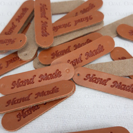 Naszywka z ekoskóry HANDMADE 10szt  lub 50szt czarna 3184