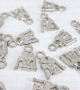 Decorative metal pendant 17x10mm 1637