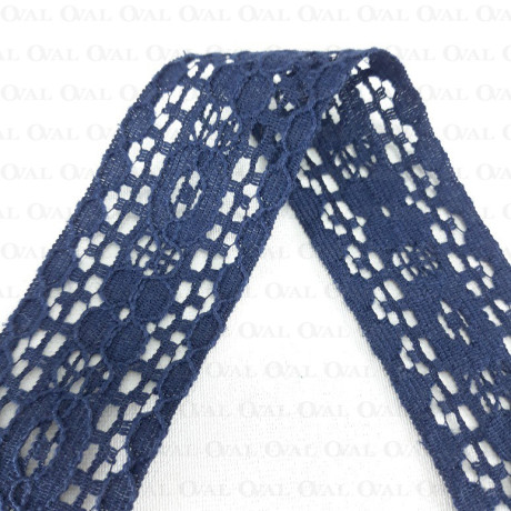 Lace trim 34mm navy 1 or 10 m 3190