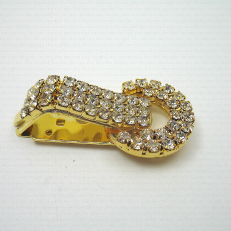 Decorative fastening with rhinestones, metal no. 778