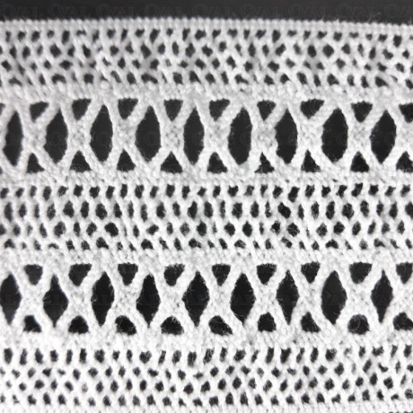 Elastic cotton lace 55mm/1y white 3221