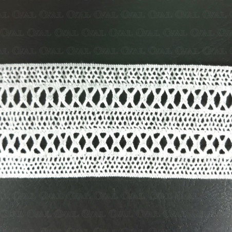 Elastic cotton lace 55mm/1y white 3221
