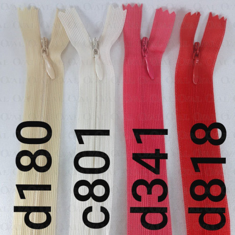 Concealed zip 30cm various colours no. 1352