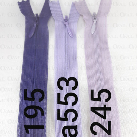 Concealed zip 30cm various colours no. 1352