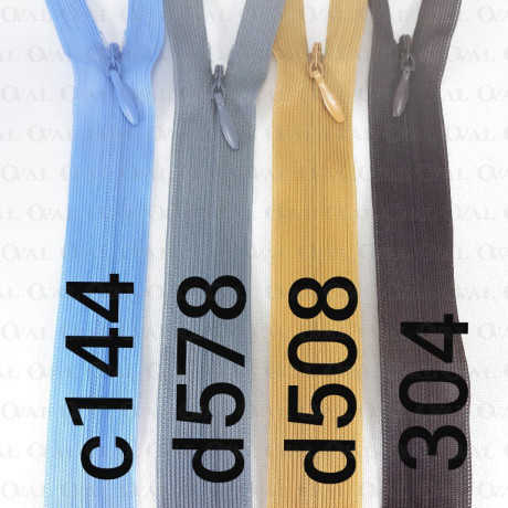 Concealed zip 30cm various colours no. 1352