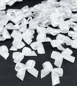 Kokardka ozdobna 10 lub 100szt biel 3233