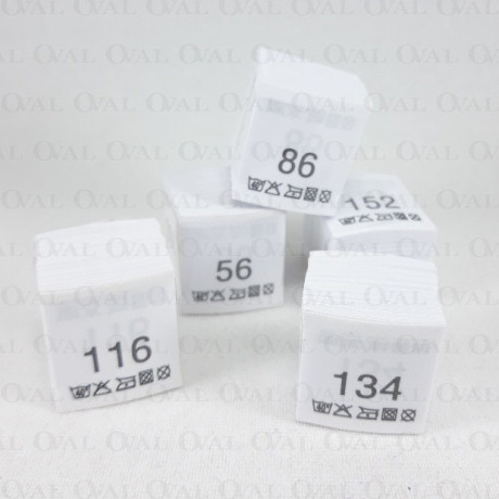 Size label with washing instructions 62–164 / 200 pcs 3255
