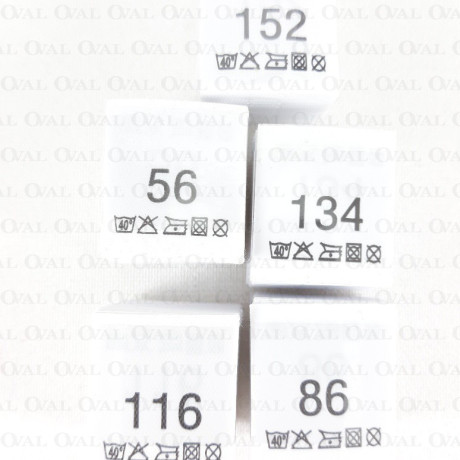 Size label with washing instructions 62–164 / 200 pcs 3255