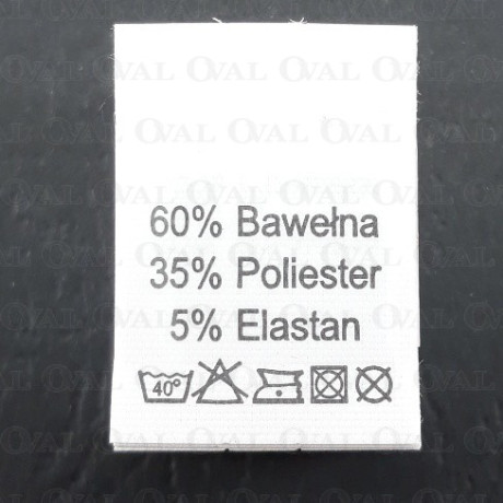 Label 200 pcs raw material composition, washing instruction COTTON 3257