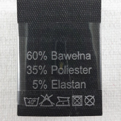 Label 200 PLN fibre composition, washing instructions COTTON 3258