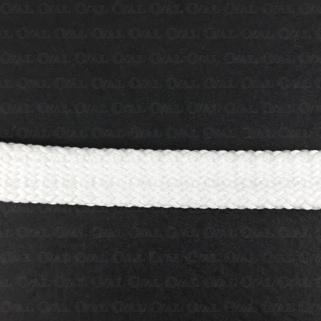 Flat white polyester cord 12mm/50 m 3271