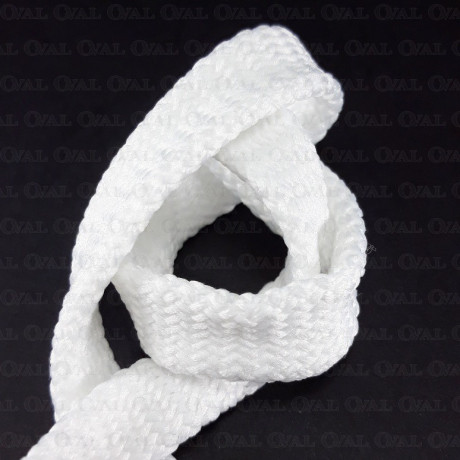 Flat white polyester cord 12mm/50 m 3271
