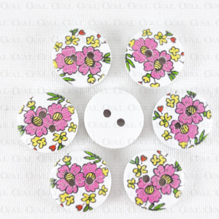 Wooden button 15mm/10pcs 3280