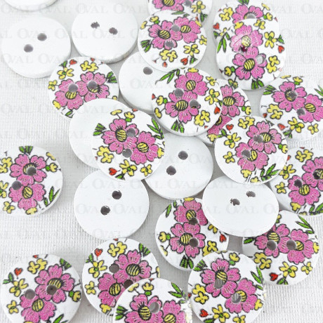 Wooden button 15mm/10pcs 3280