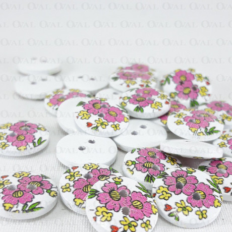 Wooden button 15mm/10pcs 3280