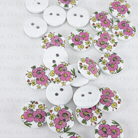 Wooden button 15mm/10pcs 3280