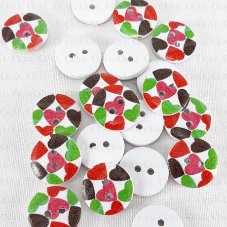 Wooden button 15mm/10pcs 3281