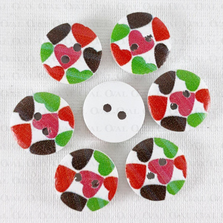 Wooden button 15mm/10pcs 3281