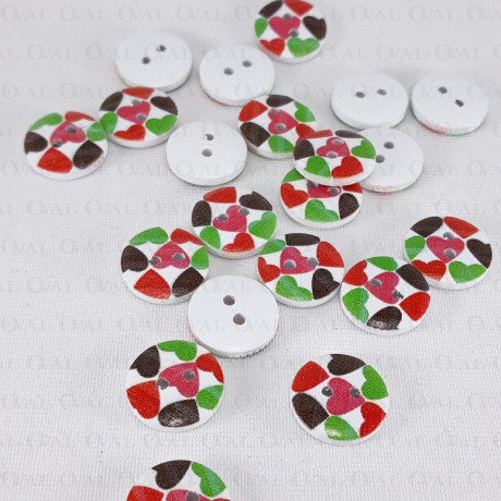 Wooden button 15mm/10pcs 3281