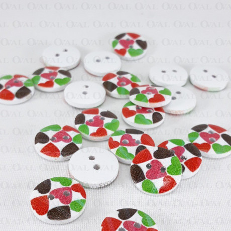 Wooden button 15mm/10pcs 3281