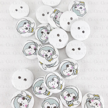 Wooden button 15mm/10pcs 3283