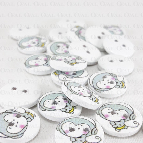 Wooden button 15mm/10pcs 3283