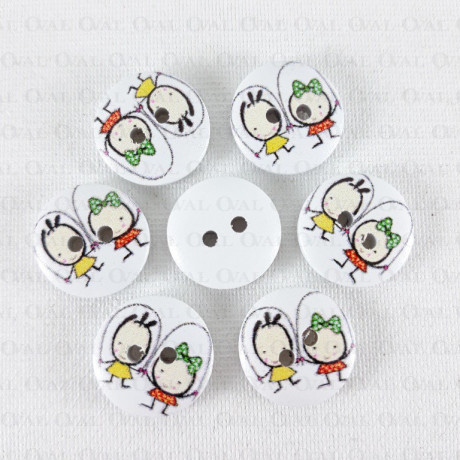 Wooden button 15mm/10pcs 3284