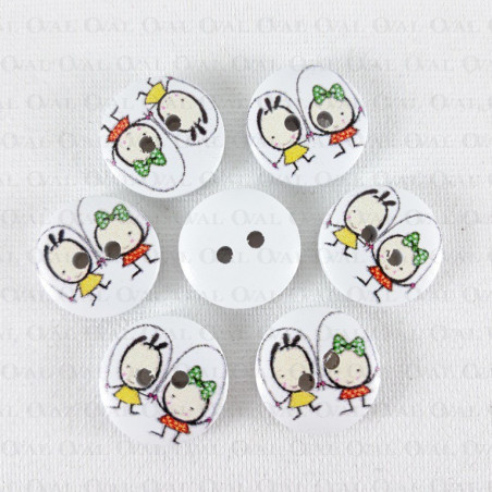 Wooden button 15mm/10pcs 3284