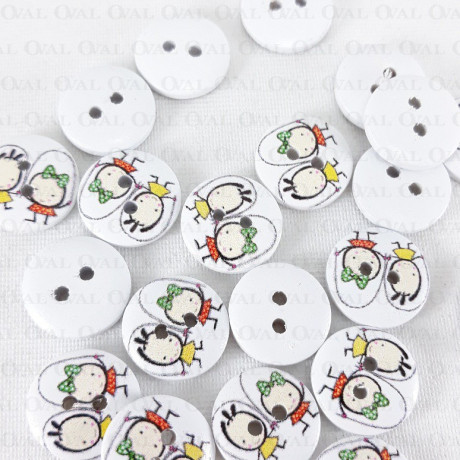 Wooden button 15mm/10pcs 3284