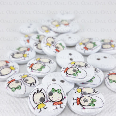 Wooden button 15mm/10pcs 3284